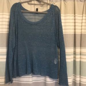 Rundholz Lightweight open-knit  Scoop Neck Sweater - Blue